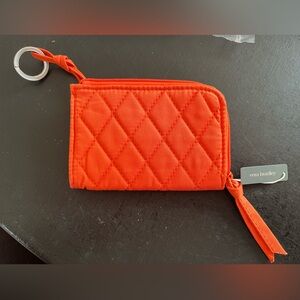 Vera Bradley Koi Orange and Floral Zip Card Pouch